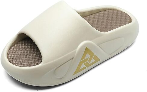 Men's Pillow Slippers,Couple High Elastic Power Shock Absorption Double Layered Design Non-Slip Quick Thick Sole Lightweight Soft Sandals,Pool,Beach Sandals(Size:EU 42-43,Color:Khaki Color) in Saudi Arabia