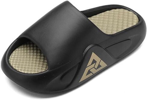Men's Pillow Slippers,Couple High Elastic Power Shock Absorption Double Layered Design Non-Slip Quick Thick Sole Lightweight Soft Sandals,Pool,Beach Sandals(Size:EU 42-43,Color:Khaki Color) in Saudi Arabia