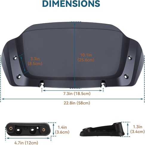 مجموعات الزجاج الأمامي للدراجات النارية مقاس 10 بوصات، الزجاج الأمامي المموج، مقسم الرياح الشفاف مناسب لـ Harley Davidson Street Glide FLHX 2024 2025، CVO FLHXSE 2023-2025، Street Glide Ultra FLHXU 2025-up (بني) in Kuwait