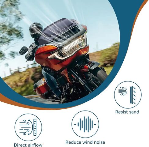 مجموعات الزجاج الأمامي للدراجات النارية مقاس 10 بوصات، الزجاج الأمامي المموج، مقسم الرياح الشفاف مناسب لـ Harley Davidson Street Glide FLHX 2024 2025، CVO FLHXSE 2023-2025، Street Glide Ultra FLHXU 2025-up (بني) in Kuwait