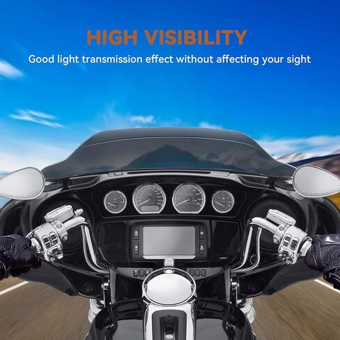 مجموعات الزجاج الأمامي للدراجات النارية مقاس 10 بوصات، الزجاج الأمامي المموج، مقسم الرياح الشفاف مناسب لـ Harley Davidson Street Glide FLHX 2024 2025، CVO FLHXSE 2023-2025، Street Glide Ultra FLHXU 2025-up (بني) in Kuwait