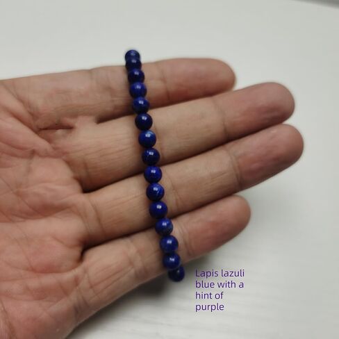 Natural Lapis Lazuli Beaded Stretch Bracelet, Deep Blue with Purple Hints, 0.2inches Gemstone Beads lapis lazuli bracelet 0.2inches, deep blue lapis bracelet Women's stretch bracelet-7-8 inch Meditation, healing, yoga,c women's birthday gift in Saudi Arabia