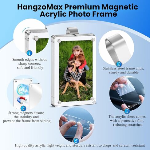 4 Pcs Car Picture Holder for Sun Visor, 2.4×3.5 Inch Acrylic Magnetic Visor Photo Clip for Car，Personalized Car Visor Accessories, Car Sunshade Photo Frame, Display Your Precious Memories on the Go in Saudi Arabia