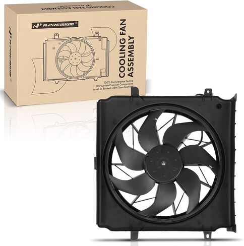 A-Premium Engine Radiator Cooling Fan Assembly Compatible with Select Jeep Models - Liberty 2002 2003 2004, 2.4L 3.7L - Replace# 55037659AA, 55037659AB in Saudi Arabia