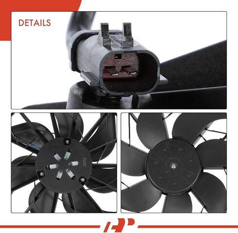 A-Premium Engine Radiator Cooling Fan Assembly Compatible with Select Jeep Models - Liberty 2002 2003 2004, 2.4L 3.7L - Replace# 55037659AA, 55037659AB in Saudi Arabia
