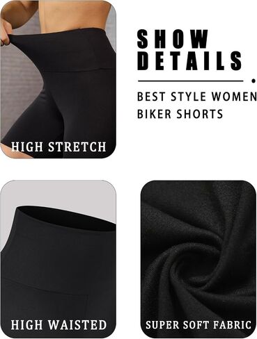 Buttery Soft Biker Shorts, High Waisted Tummy Control No See Through Yoga Workout Running Gym Spandex in Saudi Arabia