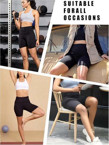 Buttery Soft Biker Shorts, High Waisted Tummy Control No See Through Yoga Workout Running Gym Spandex in Saudi Arabia
