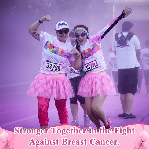 6 Pcs Breast Cancer Awareness Tutus Bulk Pink Ribbon Skirts Lightweight Breast Cancer Awareness Accessories for Women Adult Parade Running Activities in Saudi Arabia