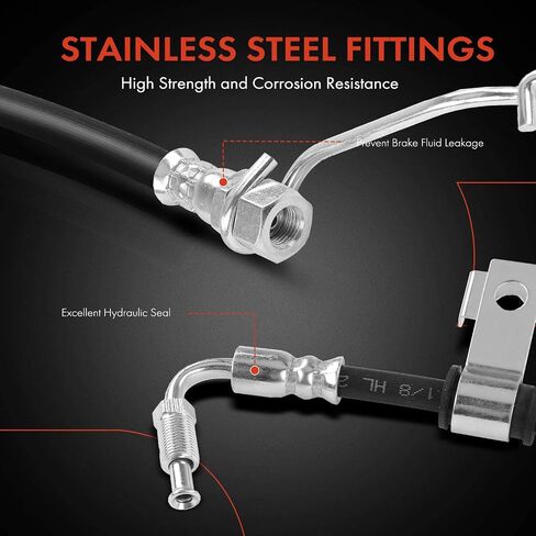 A-Premium Rear Passenger Brake Hydraulic Hose Compatible with Select Ford Models - F53 2008-2017, F59 2015-2019, 6.8L - Replace# 8U9Z2267A in Saudi Arabia