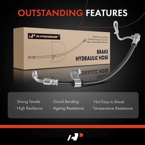 A-Premium Rear Passenger Brake Hydraulic Hose Compatible with Select Ford Models - F53 2008-2017, F59 2015-2019, 6.8L - Replace# 8U9Z2267A in Saudi Arabia