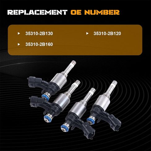 4PCS Fuel Injectors for 2012-2017 Kia Rio/Soul Hyundai Accent/Veloster 1.6L - Multi OE# FJ1146 35310-2B130 35310-2B120 Fits Forte5 Optima Tucson in Saudi Arabia
