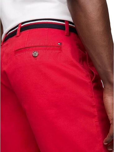 TOMMY HILFIGER Men's Belted Twill 9" Club Short, Red, 30 in Saudi Arabia