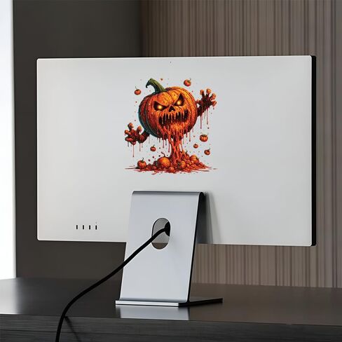 Scary Pumpkin Halloween Decal – 7x7in Creepy Jack-O’-Lantern Vinyl Sticker for Car Window, Laptop, Door, Wall – Horror Spooky Monster Design – Waterproof & Removable in Saudi Arabia