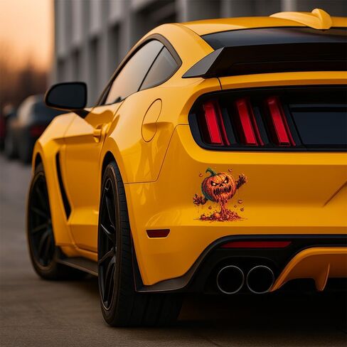 Scary Pumpkin Halloween Decal – 7x7in Creepy Jack-O’-Lantern Vinyl Sticker for Car Window, Laptop, Door, Wall – Horror Spooky Monster Design – Waterproof & Removable in Saudi Arabia