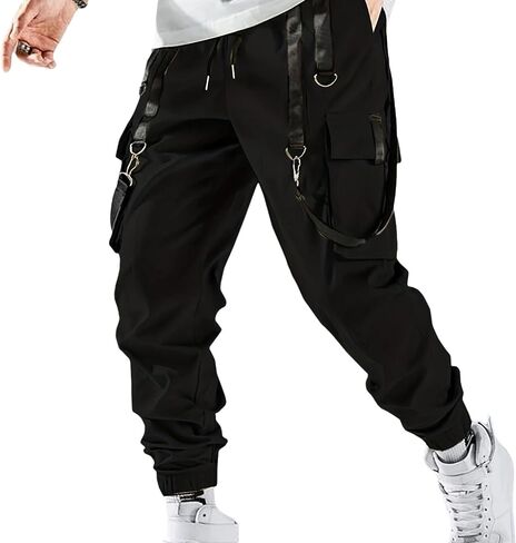 Men's Jogger Pants Punk Cargo Baggy Techwear Hip Hop Harem Streetwear Tactical Track Pants in Saudi Arabia