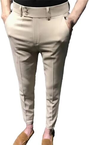 Men Summer Slim Fit Casual Pants Lightweight Elegant Formal Suit in Saudi Arabia