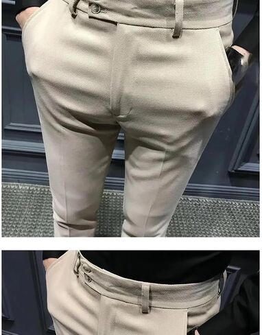 Men Summer Slim Fit Casual Pants Lightweight Elegant Formal Suit in Saudi Arabia