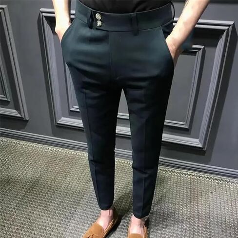 Men Summer Slim Fit Casual Pants Lightweight Elegant Formal Suit in Saudi Arabia