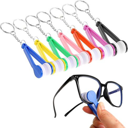 7 Pcs Mini Keychain Sunglasses Cleaning Kit, Eyeglass Clean Tool, Portable Mini Microfiber Eyeglass Lens Cleaner, Clear View Lens Cleaner Cleaning Clip in Saudi Arabia