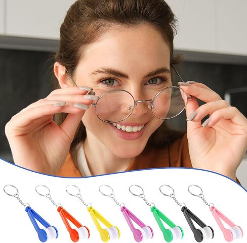 7 Pcs Mini Keychain Sunglasses Cleaning Kit, Eyeglass Clean Tool, Portable Mini Microfiber Eyeglass Lens Cleaner, Clear View Lens Cleaner Cleaning Clip in Saudi Arabia