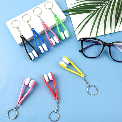 7 Pcs Mini Keychain Sunglasses Cleaning Kit, Eyeglass Clean Tool, Portable Mini Microfiber Eyeglass Lens Cleaner, Clear View Lens Cleaner Cleaning Clip in Saudi Arabia