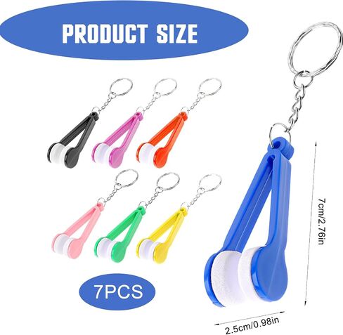 7 Pcs Mini Keychain Sunglasses Cleaning Kit, Eyeglass Clean Tool, Portable Mini Microfiber Eyeglass Lens Cleaner, Clear View Lens Cleaner Cleaning Clip in Saudi Arabia