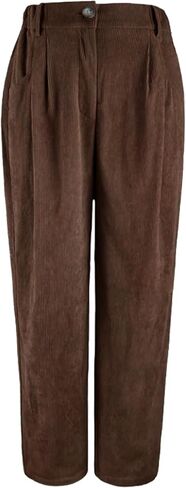 Kedera Corduroy Pants for Women 2025 Casual Elastic Waist Stretchy Loose Fit Wide Leg Pants with Pockets in Saudi Arabia