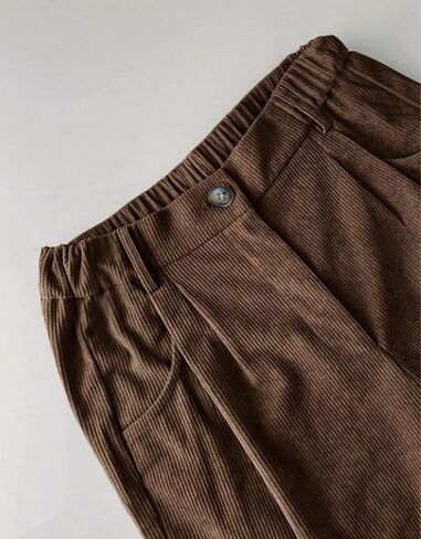 Kedera Corduroy Pants for Women 2025 Casual Elastic Waist Stretchy Loose Fit Wide Leg Pants with Pockets in Saudi Arabia