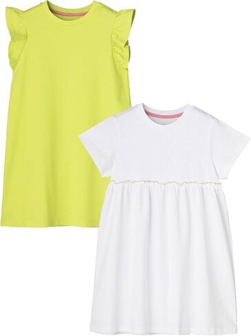 LAPASA 2 Pack 100% Cotton Girls Dress Tee for Girls Children School Sports Indoor & Outdoor G20 in Saudi Arabia