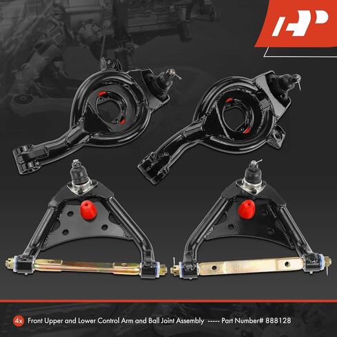 A-Premium Heavy Duty Front Upper & Lower Tubular Control Arm Kit, with Ball Joint & Bushing, Compatible with 1965-1970 Chevy Impala, Caprice, Biscayne, Bel Air in Saudi Arabia