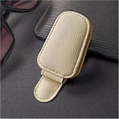 Universal Beige Magnetic Sunglass Holder for Car Sun Visor Auto Interior Accessories for SUV Truck Pickup in Saudi Arabia