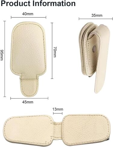 Universal Beige Magnetic Sunglass Holder for Car Sun Visor Auto Interior Accessories for SUV Truck Pickup in Saudi Arabia