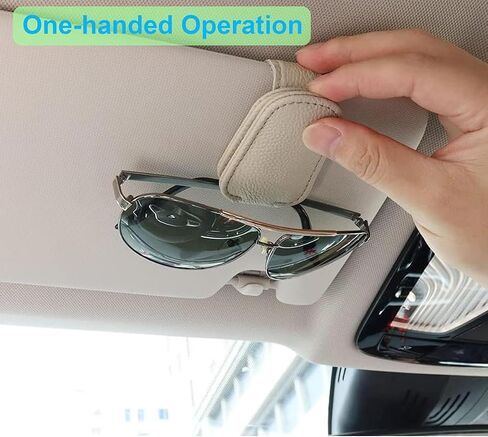 Universal Beige Magnetic Sunglass Holder for Car Sun Visor Auto Interior Accessories for SUV Truck Pickup in Saudi Arabia