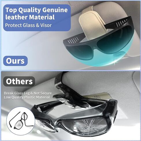 Universal Beige Magnetic Sunglass Holder for Car Sun Visor Auto Interior Accessories for SUV Truck Pickup in Saudi Arabia