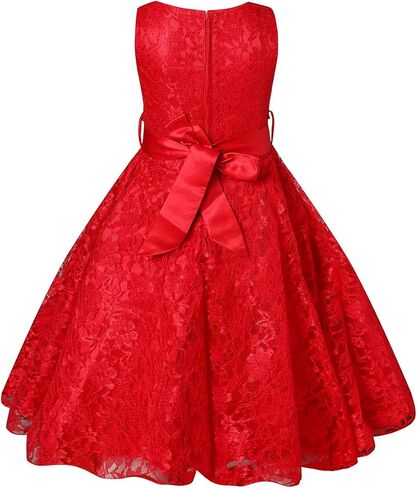 Girls Tulle Lace Glitter Vintage Pageant Prom Dresses with Belt in Kuwait