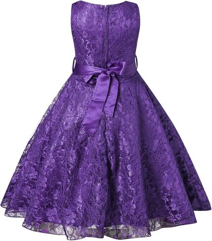 Girls Tulle Lace Glitter Vintage Pageant Prom Dresses with Belt in Kuwait