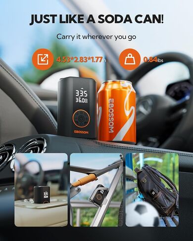 Tire Inflator Portable Air Compressor, 150 PSI Portable Air Pump for Cars-Mini Cordless Bike Pump with Pressure Gauge,Electric Tire Inflator with LED Light for Car Motorcycle Bikes Balls in Saudi Arabia