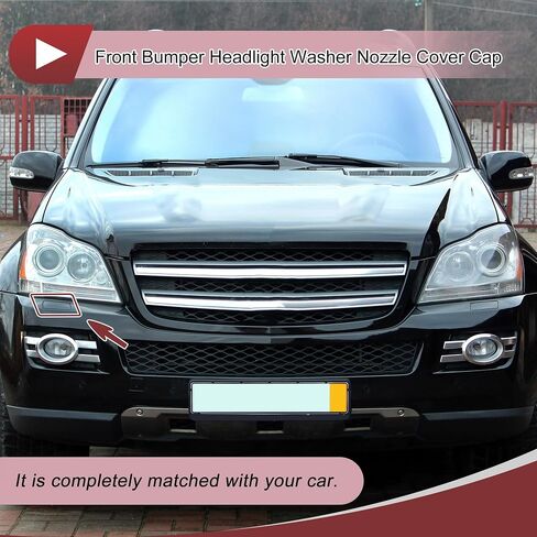 1 Pcs Front Left Side Bumper Headlight Washer Nozzle Cover Cap for Mercedes-Benz GL450 2007-2012 Bumper Trim Nozzle Cover No.1648852722 Black in Saudi Arabia