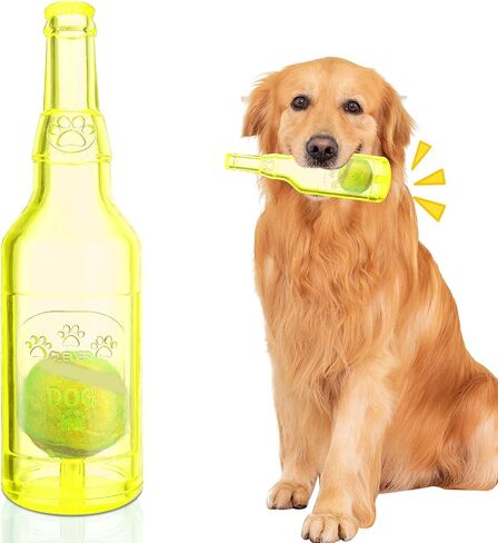Water Bottle Dog Toy for Aggressive Chewers, Cute Squeaky Indestructible Water Bottle Dog Chew Toys for Medium/Small Dogs Interactive Dog Toys to Exercise and Accompany (Blue) in Kuwait