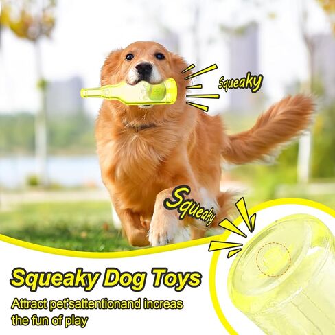 Water Bottle Dog Toy for Aggressive Chewers, Cute Squeaky Indestructible Water Bottle Dog Chew Toys for Medium/Small Dogs Interactive Dog Toys to Exercise and Accompany (Blue) in Kuwait