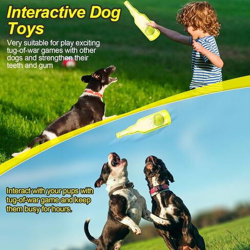 Water Bottle Dog Toy for Aggressive Chewers, Cute Squeaky Indestructible Water Bottle Dog Chew Toys for Medium/Small Dogs Interactive Dog Toys to Exercise and Accompany (Blue) in Kuwait