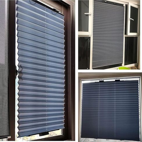 Opaque Folding Roller Blind, Dual Purpose Blackout Pleated Blind with Suction Cups, Temporary Portable Window Cover Curtain, Sun Shade Privacy Screen for Home Car Office Bathroom in Saudi Arabia