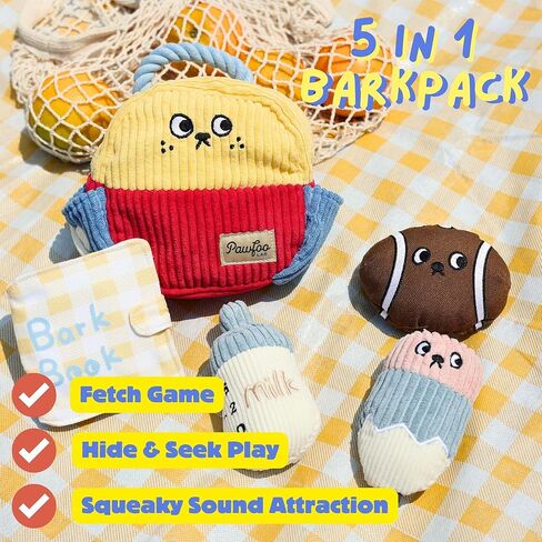 Dog Puzzle Toy, Interactive Snuffle Trash Can Toy for Small Medium Large Dogs – Hide & Seek Treat Dispenser with Squeaky & Crinkle Sounds, 4-in-1 Chew Toy, Durable & Washable in Kuwait