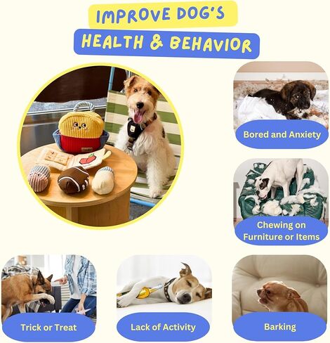 Dog Puzzle Toy, Interactive Snuffle Trash Can Toy for Small Medium Large Dogs – Hide & Seek Treat Dispenser with Squeaky & Crinkle Sounds, 4-in-1 Chew Toy, Durable & Washable in Kuwait