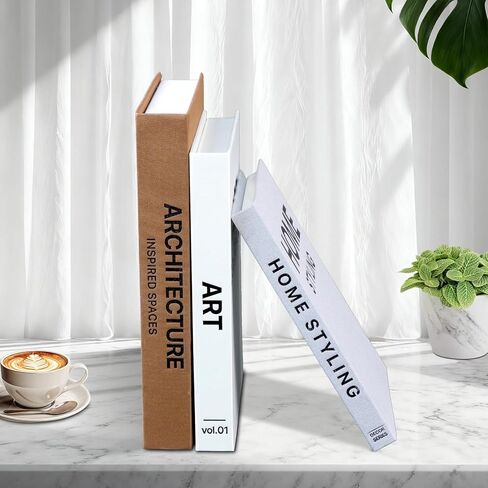 Decorative Books Set of 3, Modern Faux Books for Coffee Table, Bookshelf & Mantel Decor, Multi-Functional Storage Boxes for Photos & Keepsakes, Aesthetic Home Decoration Accents in Saudi Arabia