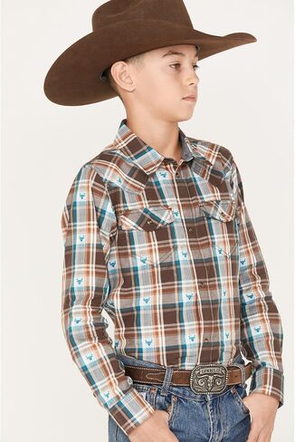 Cody James Boys' Bull Dobby Long Sleeve Snap Western Shirt - Cbsp23w61 in Saudi Arabia