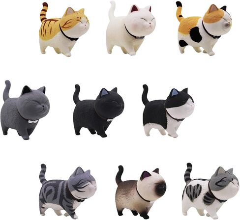 6PCS Car Cute Cat Decorations, Fun Car Rear View Mirror Ornaments, Cat Figurines Set Dashboard Decorations, Universal Auto Interior Accessories for Vehicle Home Desk Office in Saudi Arabia