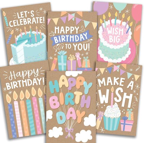 Hadley Designs 54 Rustic Happy Birthday Cards بشكل كبير مع الأظرف - بطاقات أعياد الميلاد السائبة مع الأظرف ، وبطاقات أعياد الميلاد المتنوعة مع الأظرف ، وحزمة بطاقة عيد ميلاد سعيد ، وبطاقات عيد ميلاد الأطفال in Saudi Arabia
