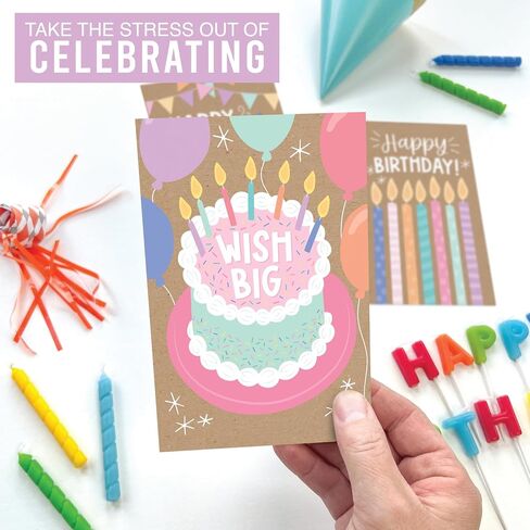 Hadley Designs 54 Rustic Happy Birthday Cards بشكل كبير مع الأظرف - بطاقات أعياد الميلاد السائبة مع الأظرف ، وبطاقات أعياد الميلاد المتنوعة مع الأظرف ، وحزمة بطاقة عيد ميلاد سعيد ، وبطاقات عيد ميلاد الأطفال in Saudi Arabia