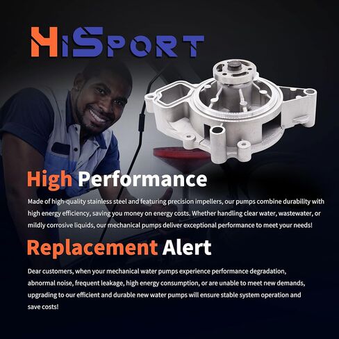 HiSport Engine Water Pump AW5092 252-821 89036356 Replacement for Buick Chevy GMC Pontiac 2001-2017 Saab Saturn Allure LaCrosse Regal Malibu Cavalier Classic Cobalt Equinox Oldsmobile Alero in Saudi Arabia